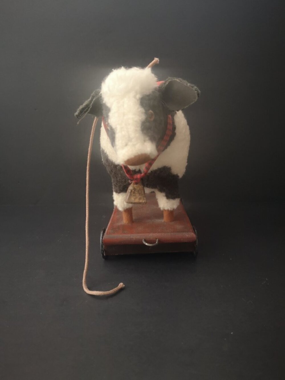 Hallmark "American Landscape" Plush Black & White Holstein Cow on Wood Base - Picture 5 of 9